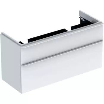 Mobilier pentru lavoar dublu, 120 cm, cu doua sertare, alb, Smyle Square, Geberit imagine