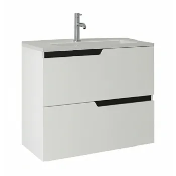 Mobilier pentru lavoar incastrat 60 cm, alb mat, Fluminia Bari imagine