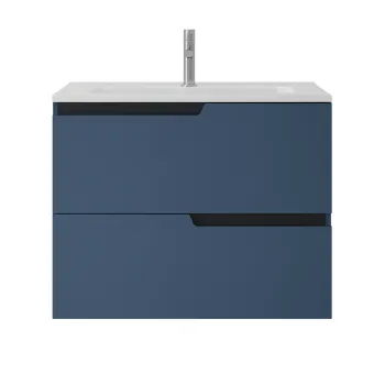 Mobilier pentru lavoar incastrat 60 cm, albastru,  Fluminia Bari imagine