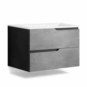 Mobilier pentru lavoar incastrat 60 cm, sertare softclose, gri urban, Fluminia Bari imagine
