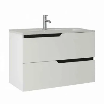 Mobilier pentru lavoar incastrat  80 cm, alb mat, Fluminia Bari 80 imagine