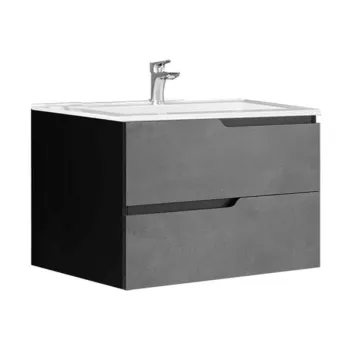 Mobilier pentru lavoar incastrat 80 cm, gri urban, Fluminia Bari 80 imagine