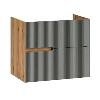 Mobilier pentru lavoar pe blat, finisaj riflat, 60 cm, verde Fluminia Malta imagine