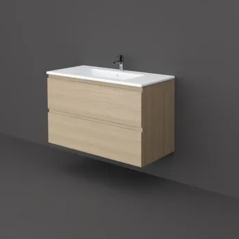 Mobilier suspendat incastrabil pentru lavoar, Joy, 100 cm stejar, Rak imagine