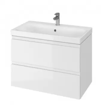 Mobilier suspendat pentru lavoar incastrabil alb 80 cm, Cersanit Moduo imagine