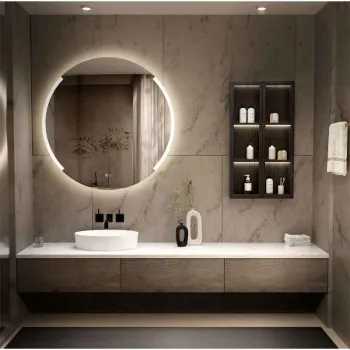 Oglinda baie 80 cm, cu iluminare LED si dezaburire, Fluminia Tivoli Superlight imagine