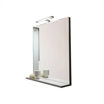 Oglinda baie cu etajera gri deschis, 80 cm, KolpaSan Lana imagine