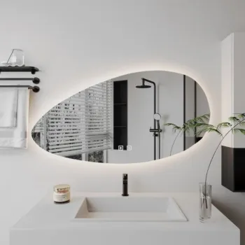 Oglinda baie cu iluminare LED si functie dezaburire 80x50 cm, Basic Touch imagine