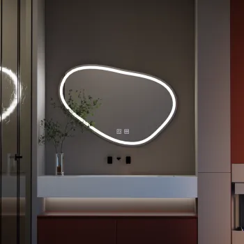 Oglinda baie  cu iluminare LED si functie dezaburire 90x65 cm, Quassare imagine