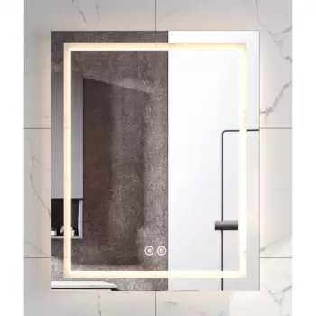 Oglinda dreptunghiulara 60 cm cu iluminare LED si dezaburire, Fluminia, Ando imagine