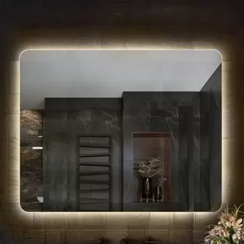 Oglinda dreptunghiulara cu iluminare LED 3 culori si dezaburire, 100 cm, Fluminia Verona imagine