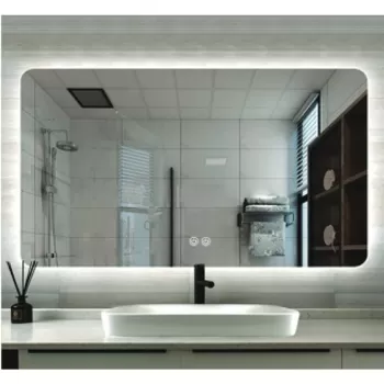 Oglinda dreptunghiulara cu iluminare LED 3 culori si dezaburire, 120 cm, Fluminia Verona imagine