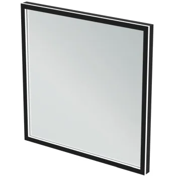 Oglinda patrata cu iluminare LED Ideal Standard Conca 60 cm rama neagra imagine