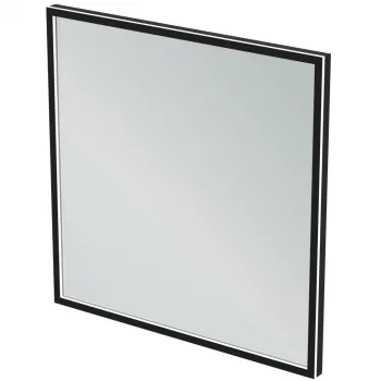 Oglinda patrata cu iluminare LED Ideal Standard Conca 80 cm rama neagra imagine