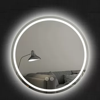 Oglinda rotunda 90 cm cu iluminare LED si dezaburire, Fluminia, Ando imagine