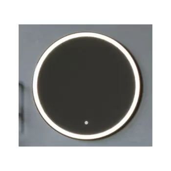 Oglinda rotunda 90 cm cu rama neagra, iluminare LED si dezaburire, Fluminia, Ando imagine