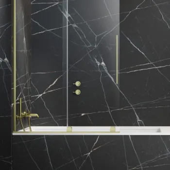 Paravan cada glisant, 170x150 cm, auriu periat, orientare dreapta, Radaway Furo imagine