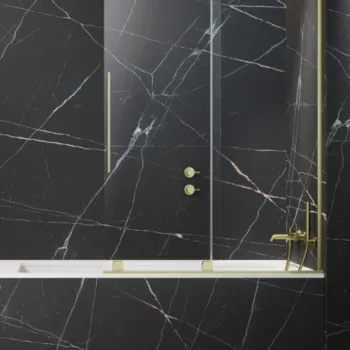 Paravan cada glisant, 170x150 cm, auriu periat, orientare stanga, Radaway Furo imagine