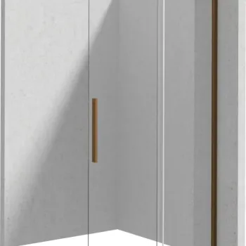 Paravan dus sticla securizata 6 mm cu usa glisanta 100x195 cm, bronz periat, Deante Prizma imagine