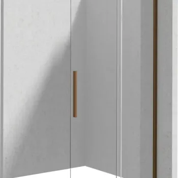 Paravan dus sticla securizata 6 mm cu usa glisanta 80x195 cm, bronz periat, Deante Prizma imagine