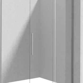 Paravan dus sticla securizata walk-in cu usa glisanta, 90x195 cm, otel slefuit, Deante Prizma imagine