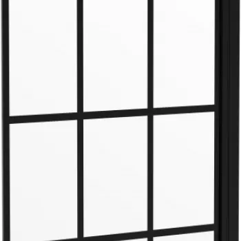 Paravan pentru cada cu rama neagra si usa batanta, 78x140 cm Deante Jasmin imagine