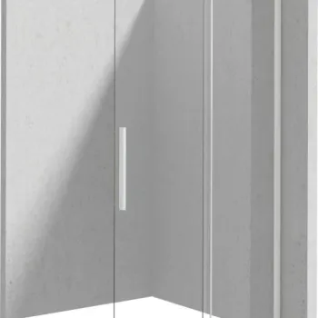 Perete de dus alb, paravan cu usa culisanta, 140x195 cm Deante Prizma imagine