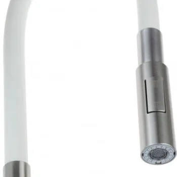 Pipa flexibila pentru baterie bucatarie, cu 2 functii, alb, Deante Luno imagine