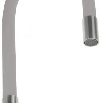 Pipa flexibila pentru baterie bucatarie, gri inox,  Deante Luno imagine