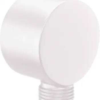 Racord unghiular rotund, pentru furtun de dus, 50x28 mm, alb, Deante Cascada imagine