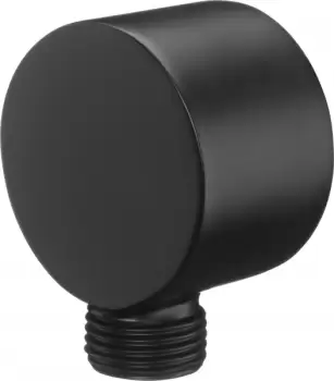 Racord unghiular rotund pentru furtun de dus negru Deante, Cascada imagine