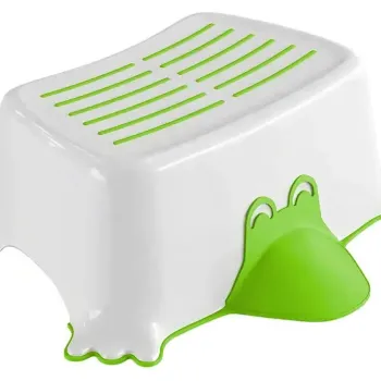 Scaunel WC copii, verde, 34,3 cm x 43, 5 cm, plastic antiderapant, Aqualine Duck imagine