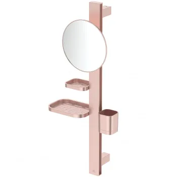 Set accesorii baie pentru lavoar Ideal Standard Alu+ rose mat 70 cm, oglinda mobila imagine