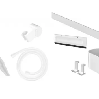 Set accesorii cabina de dus culoare alb mat Hansgrohe WallStoris Activation EcoSmart imagine