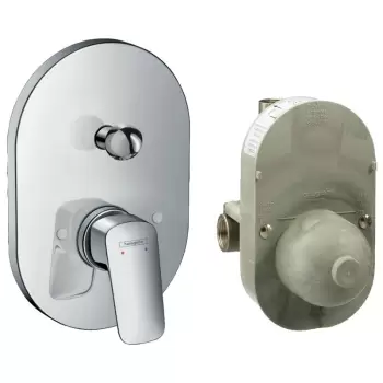 Set baterie cada sau dus termostatata cu corp incastrat inclus crom Hansgrohe, Logis imagine