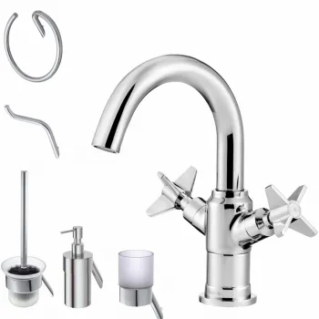 Set baterie lavoar Deante Temisto si accesorii baie Deante Silia imagine