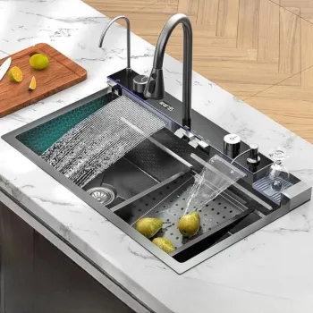 Set chiuveta bucatarie multifunctionala, dimensiune 750x460, culoare gri antracit, Top Ceramic imagine