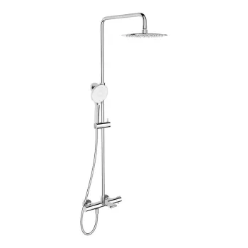 Set coloana de dus cu baterie termostatata, crom, Cersanit Virgo imagine