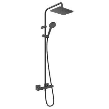 Set coloana de dus cu baterie termostatata negru mat Hansgrohe, Vernis Shape 230 imagine