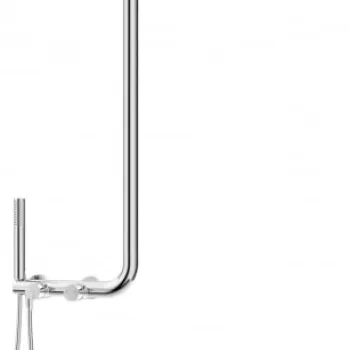 Set de dus cu baterie termostatata crom, brat dus, 3 functii, Deante Silia imagine