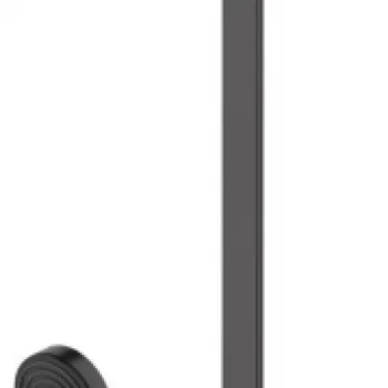 Set de dus cu baterie termostatata, palarie 26 cm, 3 jeturi, negru mat, Hansgrohe Pulsify S imagine