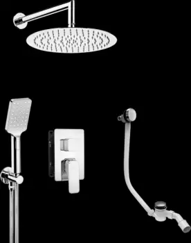 Set de dus culoare crom cu scurgere cada inclusa Deante, Hiacynt imagine