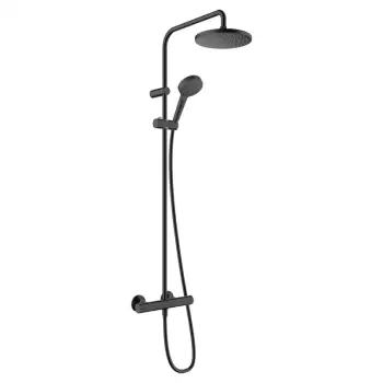 Set de dus culoare negru, Vernis Blend 200, cu baterie termostatata, Hansgrohe imagine