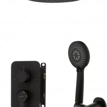 Set de dus incastrat cu baterie inclusa, culoare negru, Deante Arnika imagine
