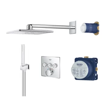 Set de dus incastrat cu baterie termostatata Grohe Grohtherm SmartControl Rainshower SmartActive 310 Cube imagine