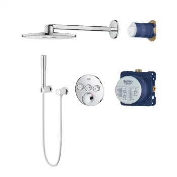 Set de dus incastrat cu baterie termostatata Grohe SmartControl Perfect Rainshower 310 Round imagine