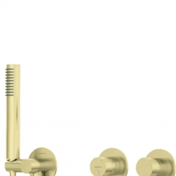 Set de dus incastrat, dus ploaie, para de dus si baterie, auriu, Deante Silia imagine
