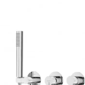 Set de dus incastrat, dus ploaie, para de dus si baterie, crom, Deante Silia imagine
