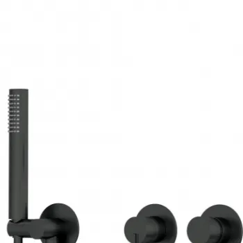 Set de dus incastrat, dus ploaie, para de dus si baterie, negru, Deante Silia imagine