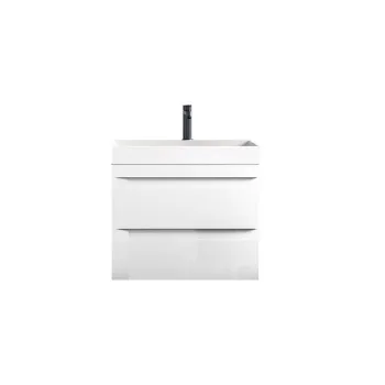 Set dulap baie cu doua sertare si lavoar inclus KolpaSan Naomi 50 cm, alb imagine